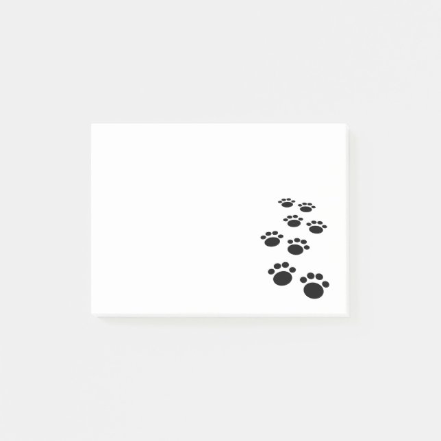 Niedlicher Schwarzer Cartoon Pet Pet Trail Post-it Klebezettel (Vorderseite)
