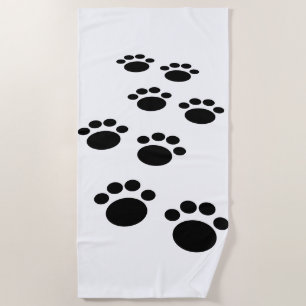 Niedlicher Schwarzer Cartoon Pet Pet Trail Strandtuch