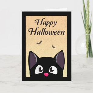 Niedlicher Schwarzer Cartoon zu Halloween Karte