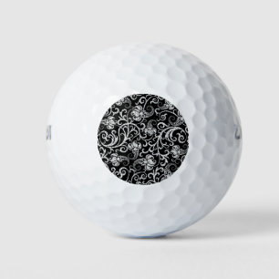 Niedlicher schwarzer dalmatinischer Blume Golfball