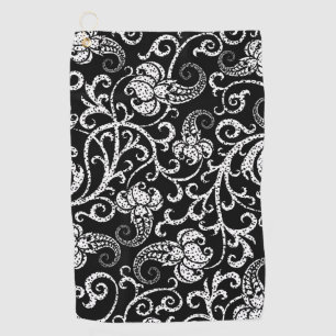 Niedlicher schwarzer dalmatinischer Blume Golfhandtuch