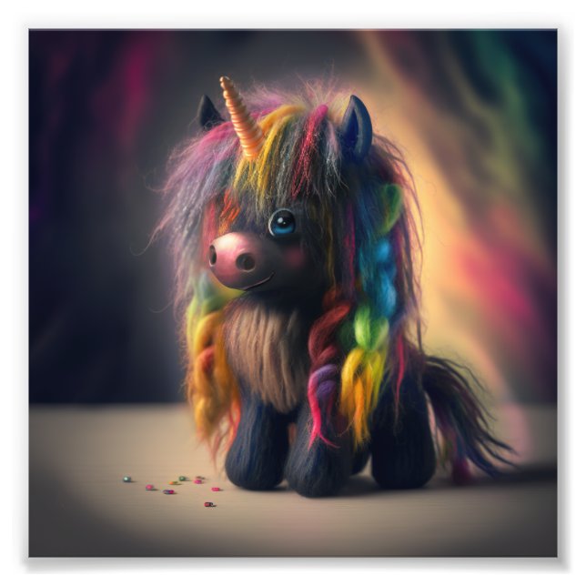 Niedlicher, schwarzer Einhorn-T - Shirt Fotodruck (Vorne)