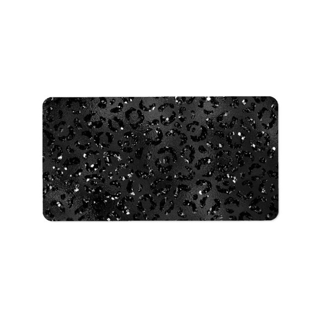 Niedlicher schwarzer Gepard Leopard Skin Adressaufkleber (Vorne)