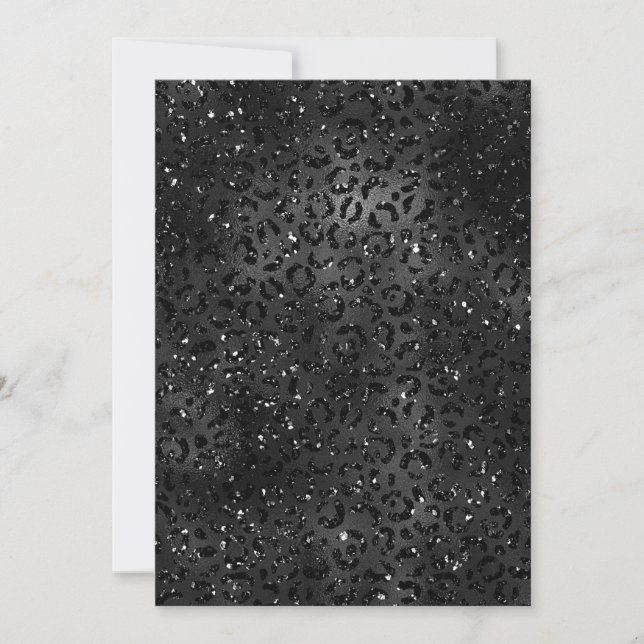 Niedlicher schwarzer Gepard Leopard Skin Einladung (Vorderseite)