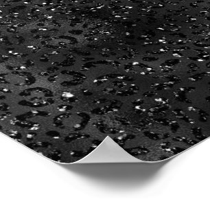 Niedlicher schwarzer Gepard Leopard Skin Poster