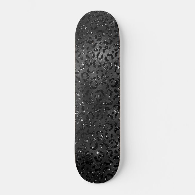 Niedlicher schwarzer Gepard Leopard Skin Skateboard (Vorderseite)