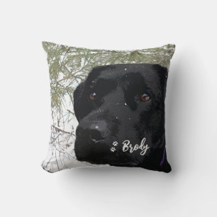 Niedlicher schwarzer Lab Labrador Retriever Dog Kissen