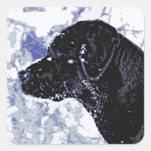 Niedlicher schwarzer Lab Labrador Retriever Dog Quadratischer Aufkleber