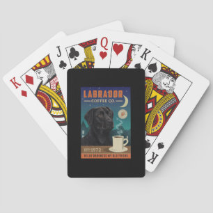 Niedlicher schwarzer Labrador Retriever Docht Kaff Spielkarten