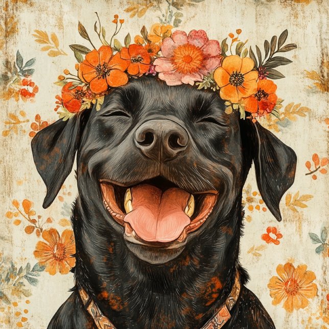 Niedlicher Schwarzer Labrador Retriever Dog Orange Tasche (Von Creator hochgeladen)