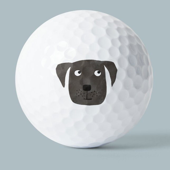 Niedlicher Schwarzer Labrador Retriever Hund Golfball (Von Creator hochgeladen)