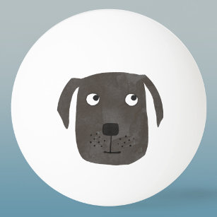 Niedlicher Schwarzer Labrador Retriever Hund Tischtennisball