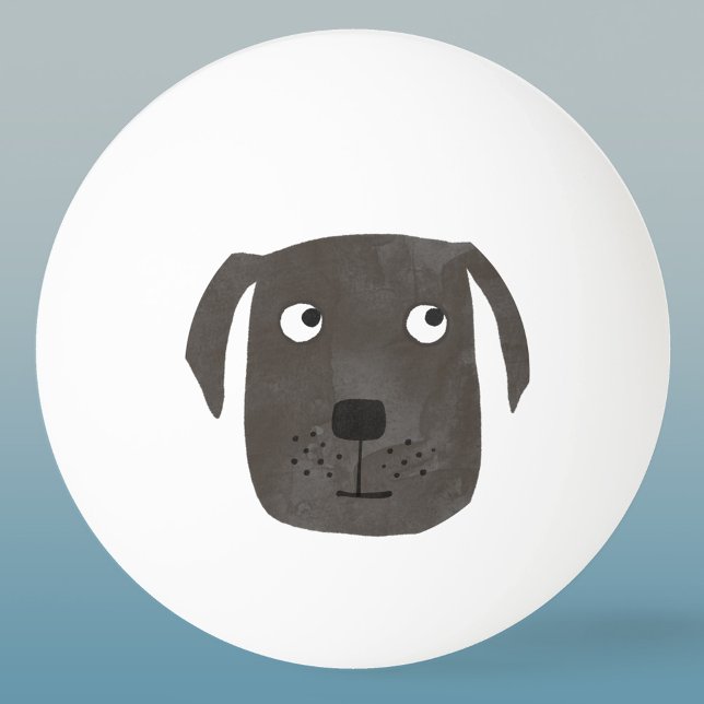Niedlicher Schwarzer Labrador Retriever Hund Tischtennisball (Cute Black Labrador Retriever Dog ping pong ball)