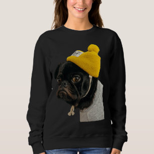 Niedlicher Schwarzer MOPS Sticker Klassischer T -  Sweatshirt