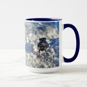 Niedlicher Schwarzer Rabe im Schnee-Foto Tasse