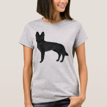 Niedlicher schwarzer Schäferhund Cartoon Dog Zeich