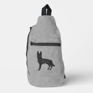 Niedlicher schwarzer Schäferhund Crossbody Bag