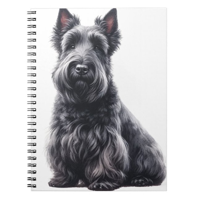 NIEDLICHER SCHWARZER SCOTTISH TERRIER HUND NOTIZBLOCK (Vorderseite)