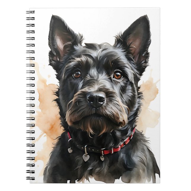 NIEDLICHER SCHWARZER SCOTTISH TERRIER HUND NOTIZBLOCK (Vorderseite)
