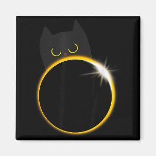 Niedlicher Schwarzer Sonnenfinsternis-Katzenliebha Magnet