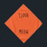 Niedlicher schwarzer Text Kleiner orangefarbener B Halstuch<br><div class="desc">Hübsch orangefarbene Bandana mit niedlichem schwarzem Text... Meow. Ideal für die Nacht Ihres Haustieres auf der Stadt oder den Nachmittag im Park.

Größere Größe auch verfügbar.</div>