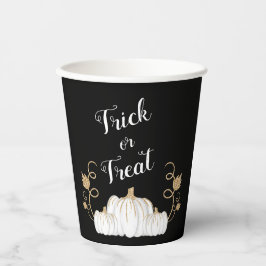 Niedlicher Schwarzer Trick oder Treat Pumpkin Hall Pappbecher