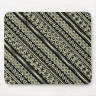 Niedlicher schwarzer ukrainischer Ornament-Hinterg Mousepad