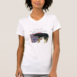 Niedlicher schwarzer und bräunlicher Hund mit Kopf T-Shirt