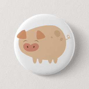Niedlicher Schwein-Knopf Button