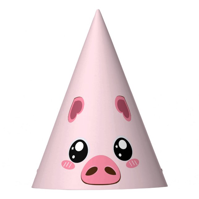 Niedlicher Schwein-Partyhut Partyhütchen (Vorderseite)