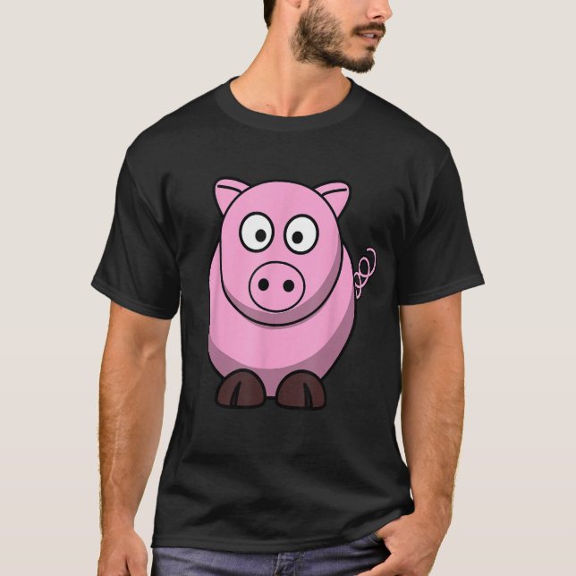 Niedlicher Schweine Pullover! Glücklicher Cartoon T-Shirt (Vorderseite)