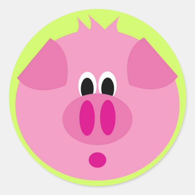 Niedlicher Schweinekleber Runder Aufkleber (Vorderseite)