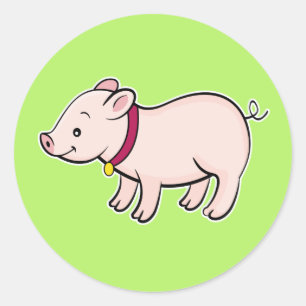 Niedlicher Schweinekleber Runder Aufkleber
