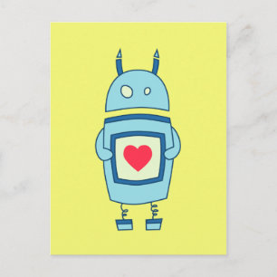 Niedlicher, schwerfälliger Roboter Postkarte