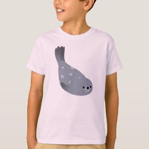 Niedlicher Schwimmen-Cartoon-Hafen-Siegel-KinderT T-Shirt