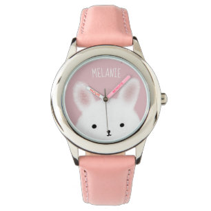 Niedlicher Schwindel Bunny Pink Personalisiert Armbanduhr