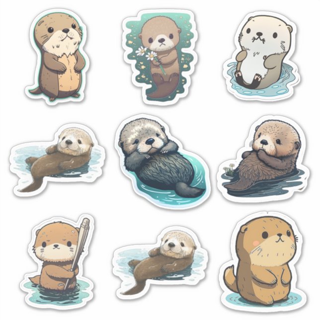 Niedlicher Sea Otter Aufkleber im unterschiedliche (Vorderseite)
