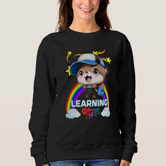 Niedlicher Sea Otter Rucksack Baseball Cap LEARNIN Sweatshirt (Vorderseite)