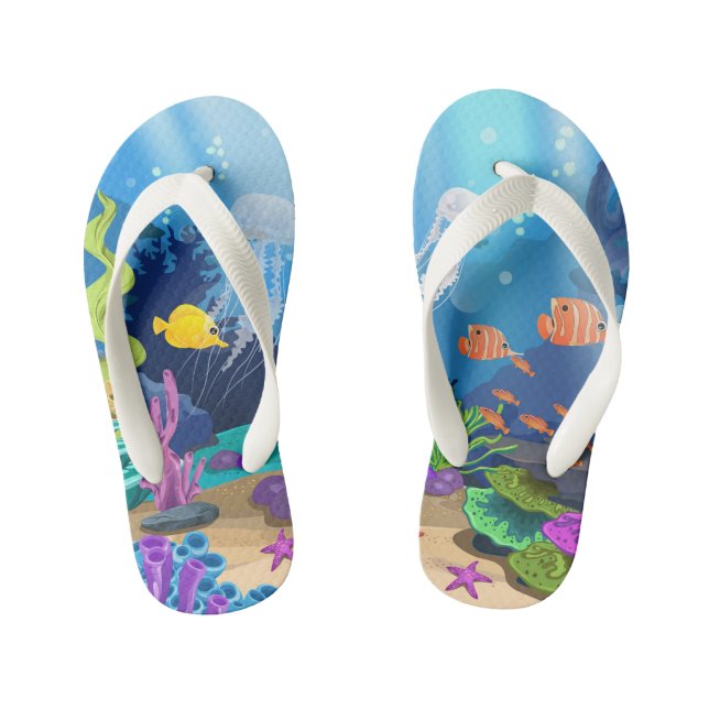 Niedlicher Seefisch Kinderbadesandalen (Fußbett)