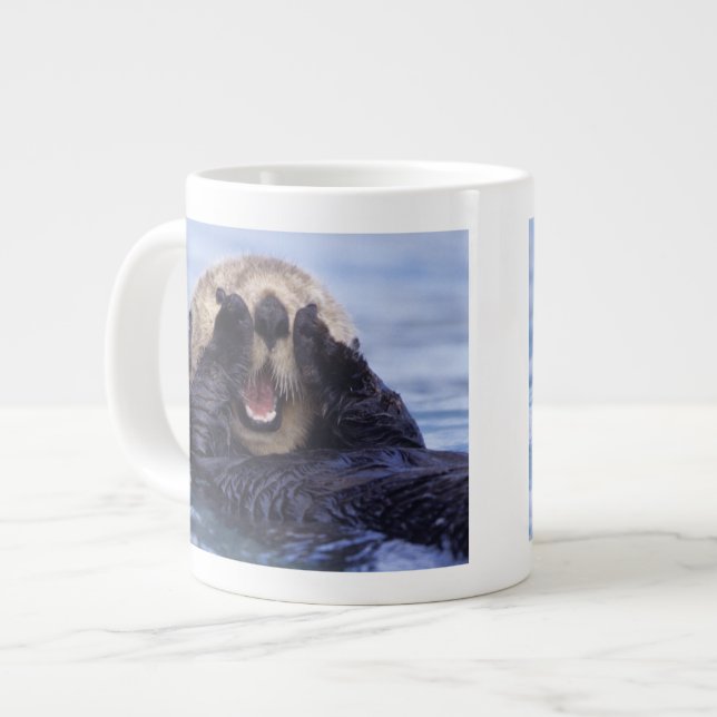 Niedlicher Seeotter | Alaska, USA Jumbo-Tasse (Vorderseite Links)
