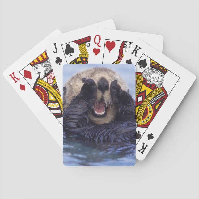 Niedlicher Seeotter | Alaska, USA Spielkarten (Rückseite)