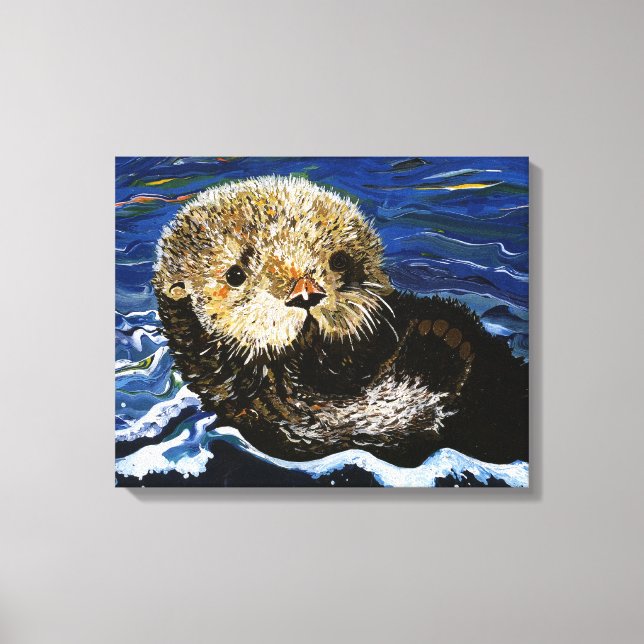 Niedlicher Seeotter Leinwanddruck (Vorderseite)