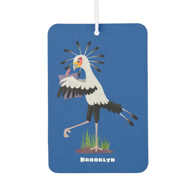 Niedlicher Sekretär Vogel schreibt Notizen Cartoon Autolufterfrischer (Vorderseite)