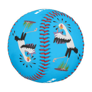 Niedlicher Sekretär Vogel schreibt Notizen Cartoon Baseball
