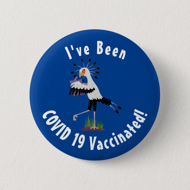 Niedlicher Sekretär Vogel schreibt Notizen Cartoon Button (Vorderseite)