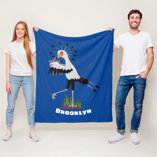Niedlicher Sekretär Vogel schreibt Notizen Cartoon Fleecedecke (Beispiel)