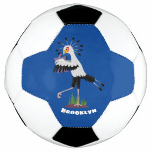 Niedlicher Sekretär Vogel schreibt Notizen Cartoon Fußball
