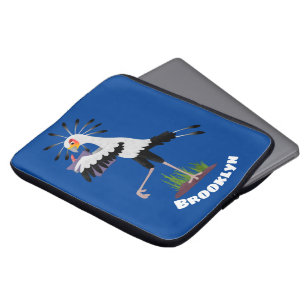 Niedlicher Sekretär Vogel schreibt Notizen Cartoon Laptopschutzhülle