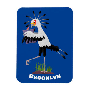 Niedlicher Sekretär Vogel schreibt Notizen Cartoon Magnet