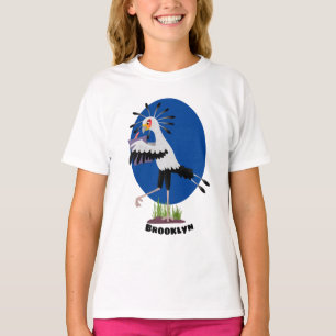Niedlicher Sekretär Vogel schreibt Notizen Cartoon T-Shirt
